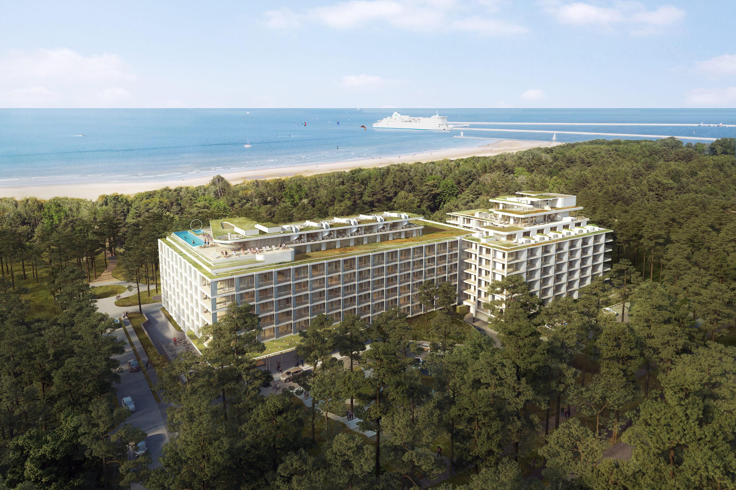 Baltic Park Grand Residences – wizualizacja budynku od strony morza, Świnoujście
