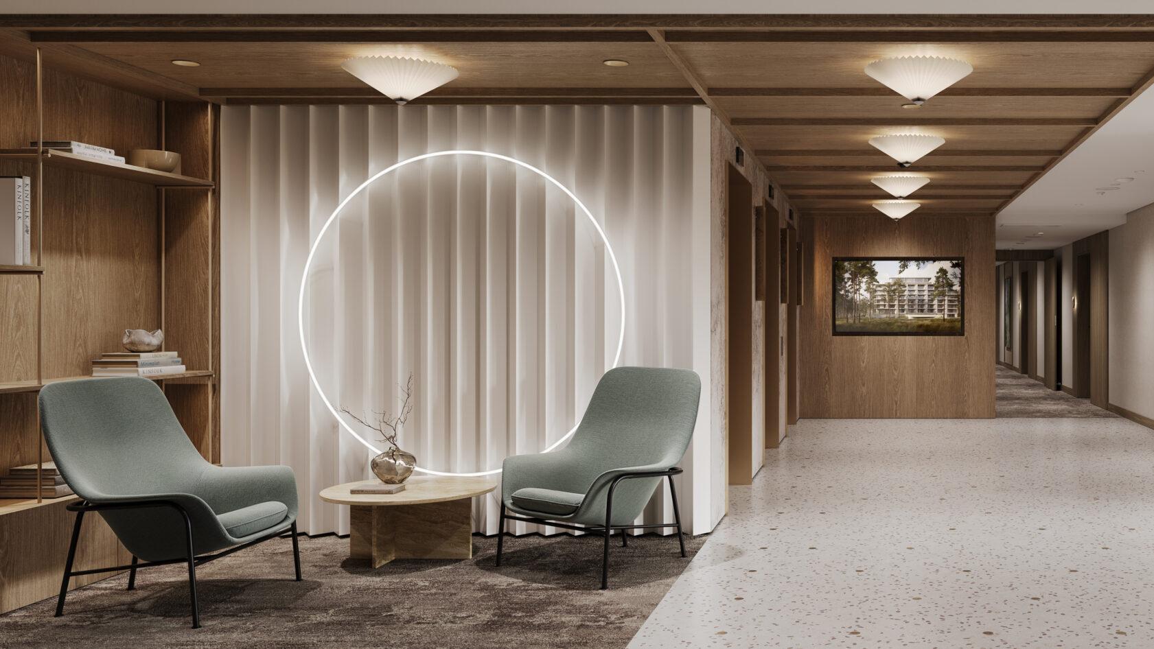 Elegancki hol wejściowy w inwestycji apartamentowej w Świnoujściu