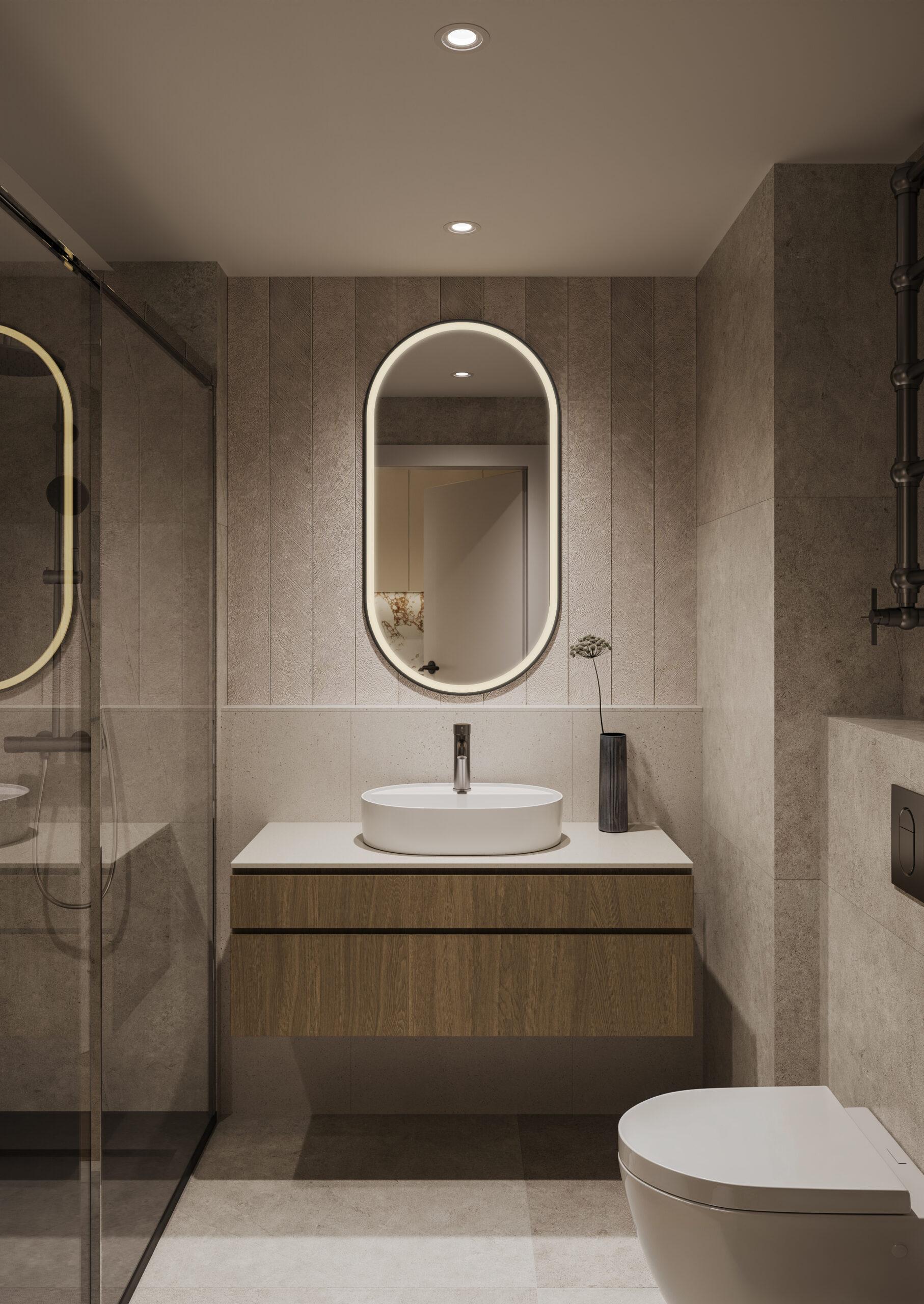 Nowoczesna łazienka w apartamencie nad morzem w Świnoujściu